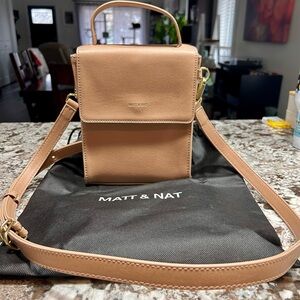 Matt and Nat OKA crossbody purse beige/nude gold hardware